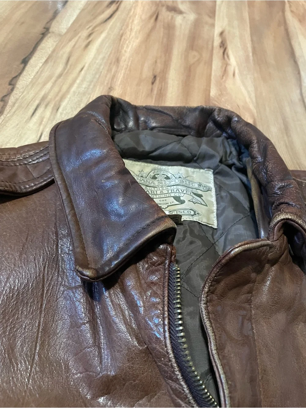 Vintage 80s Banana Republic A-2 Leather Jacket One Harrison St San Francisco 38
